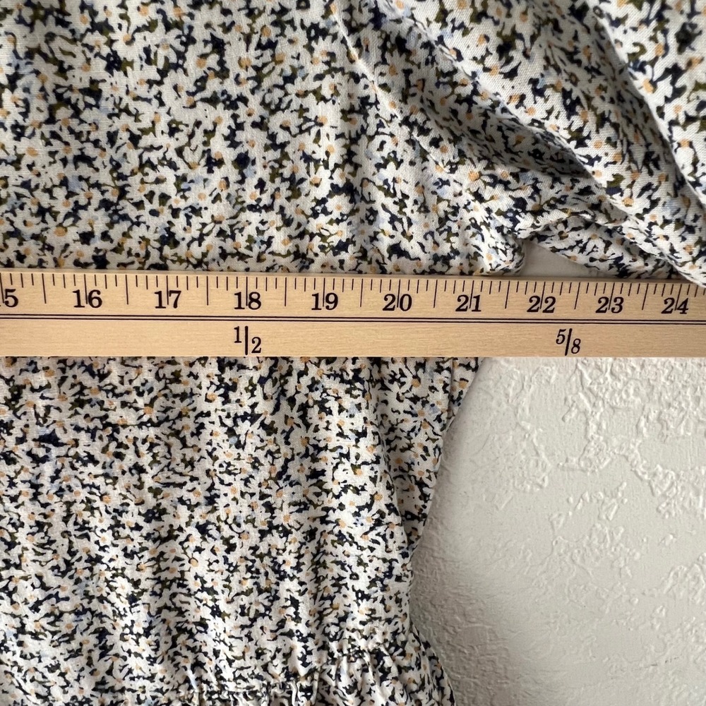 Sonoma Goods For Life Linen Blend Midi Dress Large Floral Button Front Pockets - Picture 4 of 8